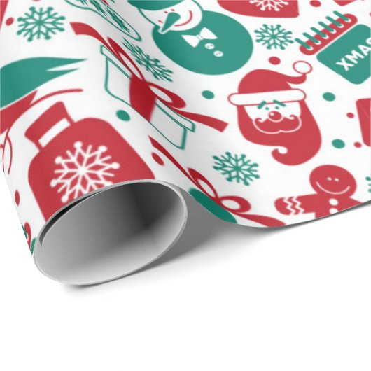 Xmas Doodle Patroon Cadeaupapier (Rol Hoek)
