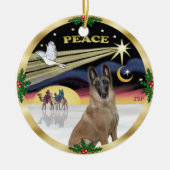 Xmas Dove - Belgische Malinois Keramisch Ornament (Voorkant)