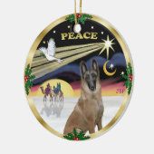Xmas Dove - Belgische Malinois Keramisch Ornament (Links)