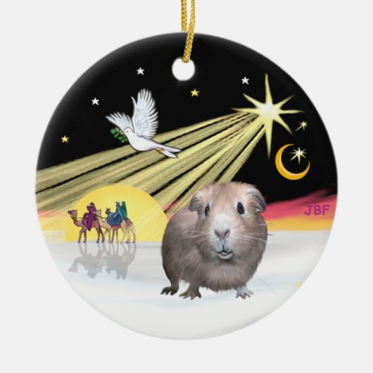Xmas Dove - Cavia #2 Keramisch Ornament (Voorkant)