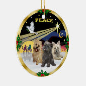 Xmas Dove - Drie Cairn Terriers Keramisch Ornament (Rechts)