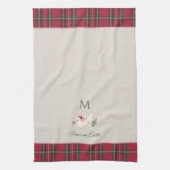 Xmas Dove Vrede op Aarde Custom Monogram Kerstmis Theedoek (Verticaal)