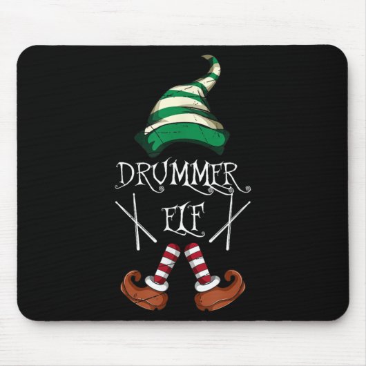 Xmas Drumsticks Music Matching Drummer Elf Pajama  Muismat (Voorkant)