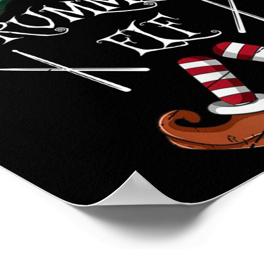 Xmas Drumsticks Music Matching Drummer Elf Pajama  Poster (Hoek)