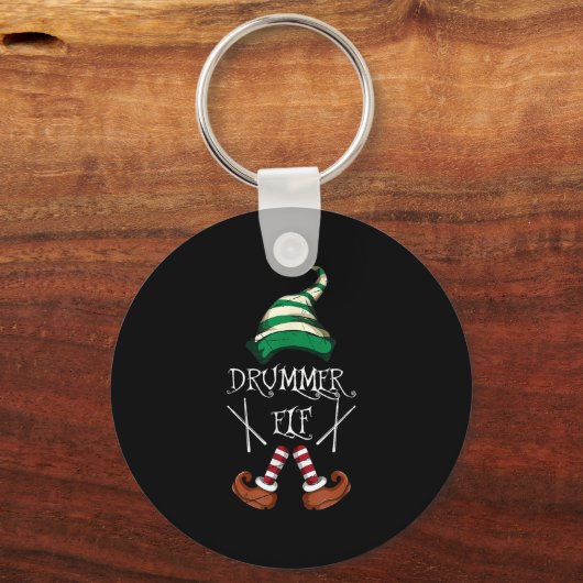 Xmas Drumsticks Music Matching Drummer Elf Pajama  Sleutelhanger (Voorkant)