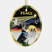 Xmas Duif (Vrede) - Duitse Herder # Keramisch Ornament (Rechts)