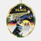 Xmas Duif (Vrede) - Duitse Herder # Keramisch Ornament (Links)