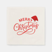 Xmas elegant calligraphy text santa hat party servet (Voorkant)