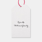  xmas elegant shopping girl zwart wit cadeaulabel (Achterkant)