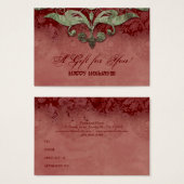 Xmas Elegante Gift Kaart Rood Groen Architectuur (Voorkant /achterkant)