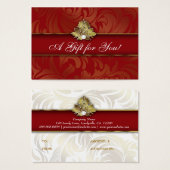 Xmas Elegante Sieraden Logo Gift Kaart Rood Goud 2 (Voorkant /achterkant)