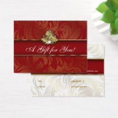 Xmas Elegante Sieraden Logo Gift Kaart Rood Goud 2 (Bureau)
