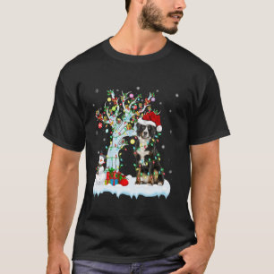 Xmas Element Boom Verlichting Berner Berg Hond CH T-shirt