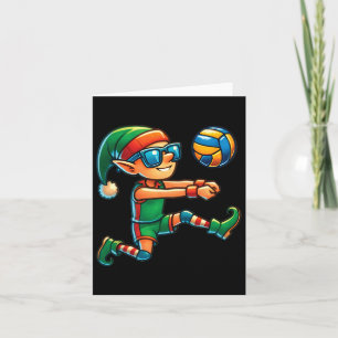 Xmas Elf spelen volleybal liefhebbers jongens meis Kaart
