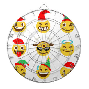 xmas emoji gelukkige gezichten dartbord