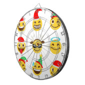 xmas emoji gelukkige gezichten dartbord (Voorkant Rechts)