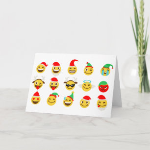 xmas emoji gelukkige gezichten feestdagen kaart