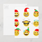 xmas emoji gelukkige gezichten feestdagenkaart (Voorkant / Achterkant)