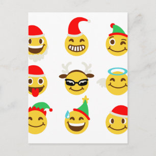 xmas emoji gelukkige gezichten feestdagenkaart