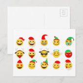 xmas emoji gelukkige gezichten feestdagenkaart (Voorkant / Achterkant)