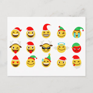 xmas emoji gelukkige gezichten feestdagenkaart