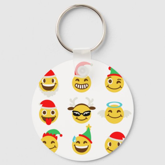 xmas emoji gelukkige gezichten sleutelhanger (Voorkant)