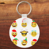 xmas emoji gelukkige gezichten sleutelhanger (Voorkant)