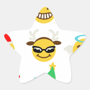 xmas emoji gelukkige gezichten ster sticker