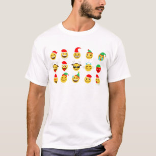 xmas emoji gelukkige gezichten t-shirt
