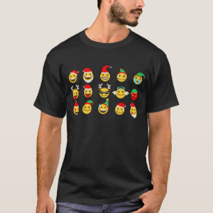 xmas emoji gelukkige gezichten t-shirt