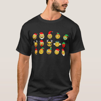 xmas emoji gelukkige gezichten t-shirt