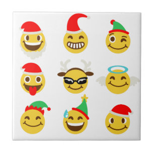 xmas emoji gelukkige gezichten tegeltje