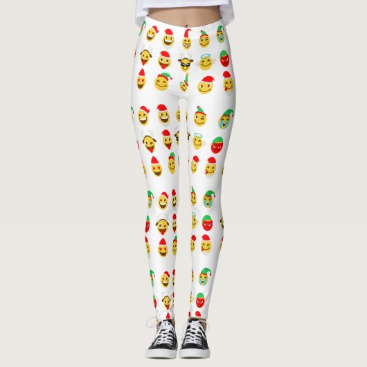 xmas emoji happy faces leggings (Voorkant)