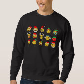 xmas emoji happy faces mannen sweatshirt (Voorkant)