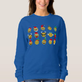 xmas emoji happy faces vrouwen sweatshirt (Voorkant)