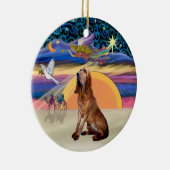 XMas Engel - Bloodhound Keramisch Ornament (Rechts)