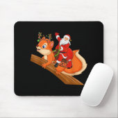 Xmas Family Matching Funny Santa Riding Squirrel C Muismat (Met muis)