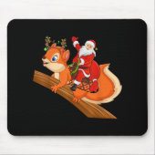 Xmas Family Matching Funny Santa Riding Squirrel C Muismat (Voorkant)