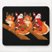 Xmas Family Matching Funny Santa Riding Squirrel C Muismat (Voorkant)