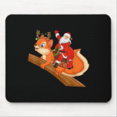 Xmas Family Matching Funny Santa Riding Squirrel C Muismat (Voorkant)