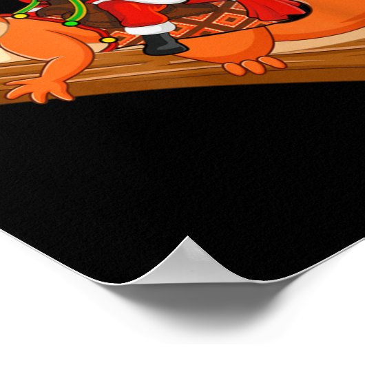 Xmas Family Matching Funny Santa Riding Squirrel C Poster (Hoek)