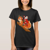 Xmas Family Matching Funny Santa Riding Squirrel C T-shirt (Voorkant)