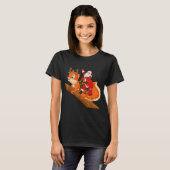 Xmas Family Matching Funny Santa Riding Squirrel C T-shirt (Voorkant volledig)