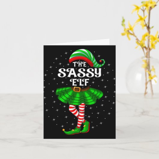 Xmas Family Matching Women Girls Mom The Sy Elf Ch Kaart (Gele Bloem)