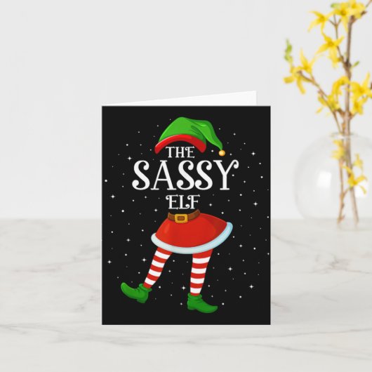 Xmas Family Matching Women Girls The Sy Elf Christ Kaart (Gele Bloem)