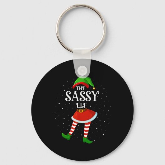 Xmas Family Matching Women Girls The Sy Elf Christ Sleutelhanger (Voorkant)