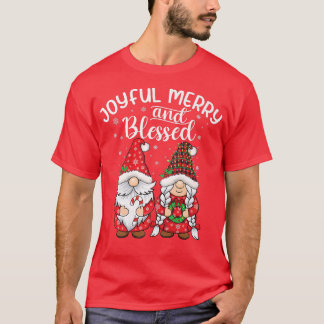 Xmas Famy Pajamas check red plaid Christmas gnom T-shirt