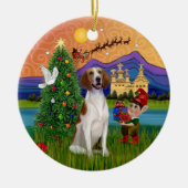Xmas Fantasy - Amerikaanse Foxhound Keramisch Ornament (Voorkant)