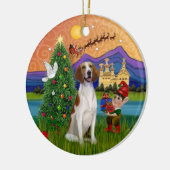 Xmas Fantasy - Amerikaanse Foxhound Keramisch Ornament (Links)