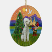 Xmas Fantasy - Bedlington Terrier Keramisch Ornament (Rechts)